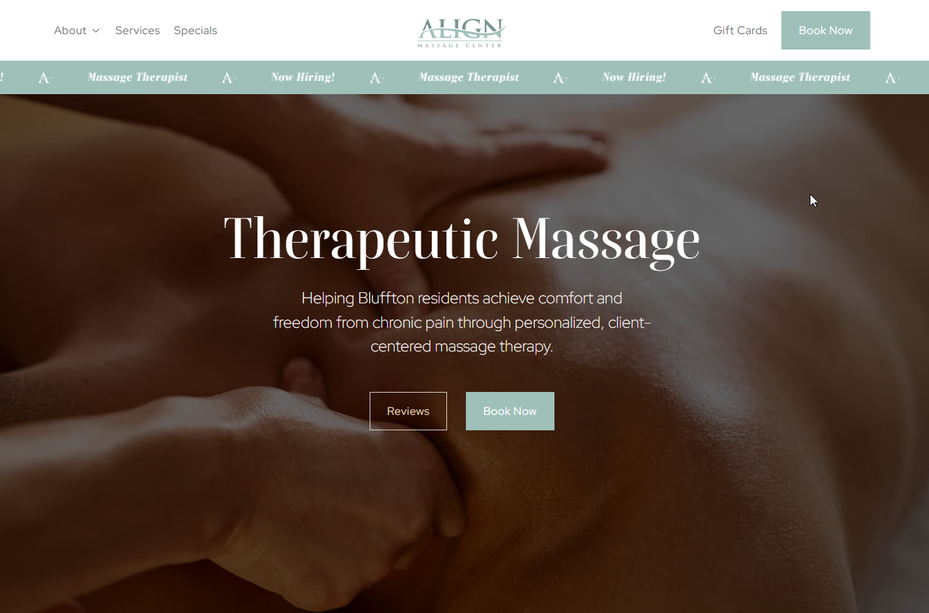 Align Massage Center Website